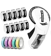 EazeID Embossing Label Maker with 15PK Macaroon Tapes, Vintage Manual Labeler, 3D Embossed Label ...