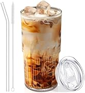 Luiaiog 18.5oz Glass Cups with Lids and Straws – Single Reusable Tumbler, Thickened Shatter-Resis...