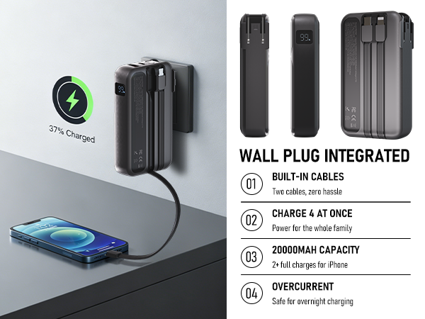 portable charger that plugs into wall wall charger power bank wall plug power bank portable