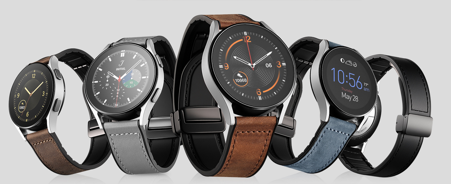 samsung galaxy watch 7 6 5 4 3 FE Classic Band Magnetic lether bands
