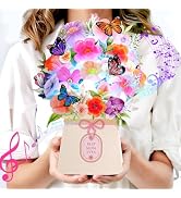 LIGHTS & MUSIC Mothers Day Pop Up Card, Orchid, Lily and Butterflies, 10 Inch Life Sized Forever ...