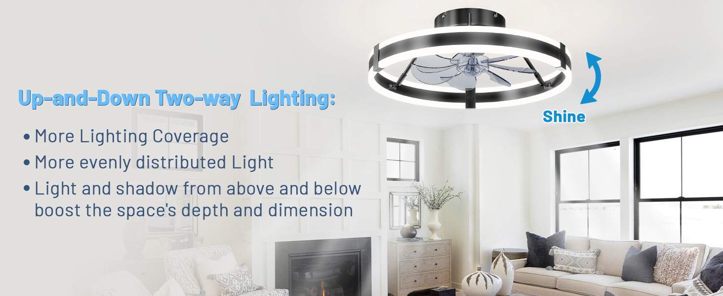 bedroom fan with light