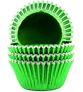 Eoonfirst Foil Cupcake Liners Standard Baking Cups 100 Count (Green)