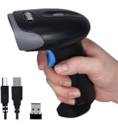 Rabitpos 1D 2D QR Barcode Scanner Wireless, Handheld Cordless Bar Codes Reader with 2000mAh Batte...