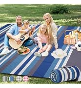 Picnic Blankets Outdoor Extra Large - 80"x80" Waterproof Beach Blanket, Machine Washable 3-Layer ...