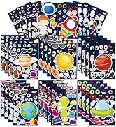 32 Pcs Outer Space Stickers Make Your Own Space Sticker Sheets for Kids, Make a Face Outer Space ...