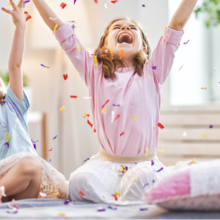 happy confetti girl