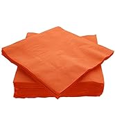 Amcrate Big Party Pack 40 Count Orange Dinner Napkins Tableware- Ideal for Wedding, Party, Birthd...