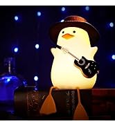 Anywin Cute Guitar Duck Light, Funny Duck Toys with Gentleman Hat & Mini Guitar & Warm Color & Di...
