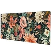 Japanese Floral Aesthetic Flowers Gaming Mouse Pad, Large Mouse Pad for Desk Mat XXL XL Mousepad,...