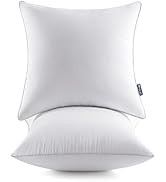 MIULEE 18x18 Pack of 2 Throw Pillow Inserts, 100% Cotton Cover, Fluffy and Cozy Decorative Pillow...