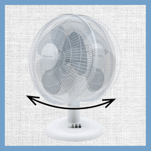 comfort zone table fan oscillates to cover more space