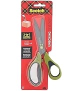 Scotch Non-Stick Unboxing Scissors, Dual-Function Scissors and Boxcutter, 8-inch