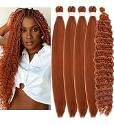 Bright Ginger Boho Braiding Hair Curly Pre Stretched Knotless Braiding Hair for Boho Braids