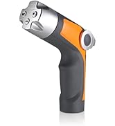 Garden Hose Nozzle Sprayer - 4 Spray Patterns, High Pressure, Thumb Control Flow Valve w/On-Off, ...