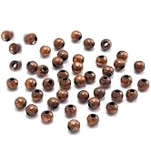100Pcs 5mm Antique Copper Round Spacer Beads Smooth Ball End Seed Metal Beads for Jewelry Making ...