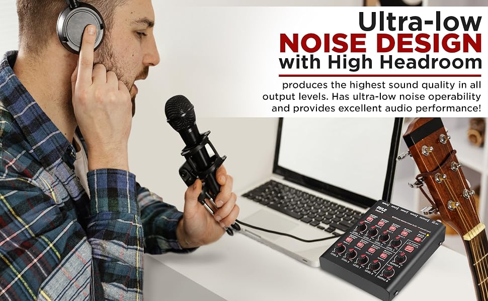 8-Channel Wireless BT Streaming Mini Line Mixer with USB Audio Interface