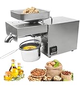 Oil Press Extractor Machine, Cold & Hot Press Electric Oil Maker, 610W Stainless Steel High Oil E...