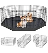 Artmalle Puppy Pet Playpen 8 Panel 24 Inch Indoor Outdoor Metal Portable Folding Animal Exercise ...