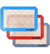 Small Macaron Silicone Baking Mat, 3 Pack Quarter Sheet Baking Mats (11.8 x 7.8 IN), Non-stick Si...