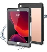 FXXXLTF iPad Case, Waterproof Full Body Cover for iPad 10.2 inch 2021 (Black), Compatible with 7t...
