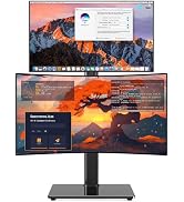 Dual Monitor Stand VESA Mount for 13-38 Inch Screens, Free-Standing Monitor Riser with Swivel, Ti...