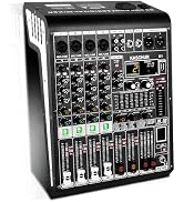 4 Channel Audio Mixer, DJ Mixer Sound Board with 48V Phantom Power, Bluetooth & USB Audio Interfa...
