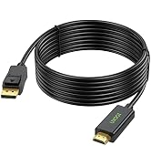 UVOOI DisplayPort to HDMI Cable 15 feet, Display Port (DP) to HDMI Male to Male Adapter Cable 108...