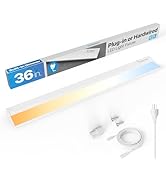 LED Under Cabinet Lighting, Plug in or Hardwired 36 Inch 18W Under Counter Lights for Kitchen, Bu...