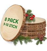 LDHHYH 8 Pack 9-10 inch Unfinished Wood Slices for Centerpieces, Large Wood Rounds for Tables Dec...