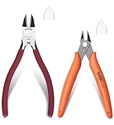 KATA 2-Pack Wire Cutters Set: 5 Inch Mini Micro Wire Cutter and 6 Inch Side Cutter for Electronic...