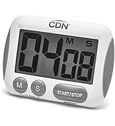 CDN TM15 Kitchen Timer, Extra Large Big Digits, Loud Alarm, Magnetic Backing, Stand- White -