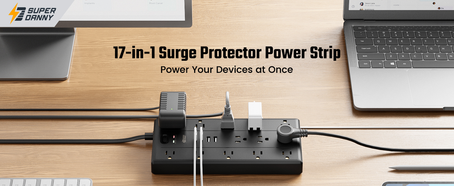 flat plug extension cord with multiple outlets