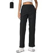 UIQUR Womens Rain Pants Waterproof Pants Lightweight Packable Half Leg Zip Pant Cuffs for Hiking ...