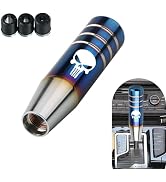 Pniwuno 5" Skull Aluminum Gear Lever Shifter Knob, Heavy Weighted Car Gear Shift Knob, Personaliz...