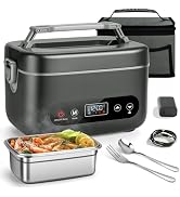 Electric Lunch Box for Men, 1.2L Cordless Heated Lunch Box, 24000mAh Rechargeable Portable Food W...