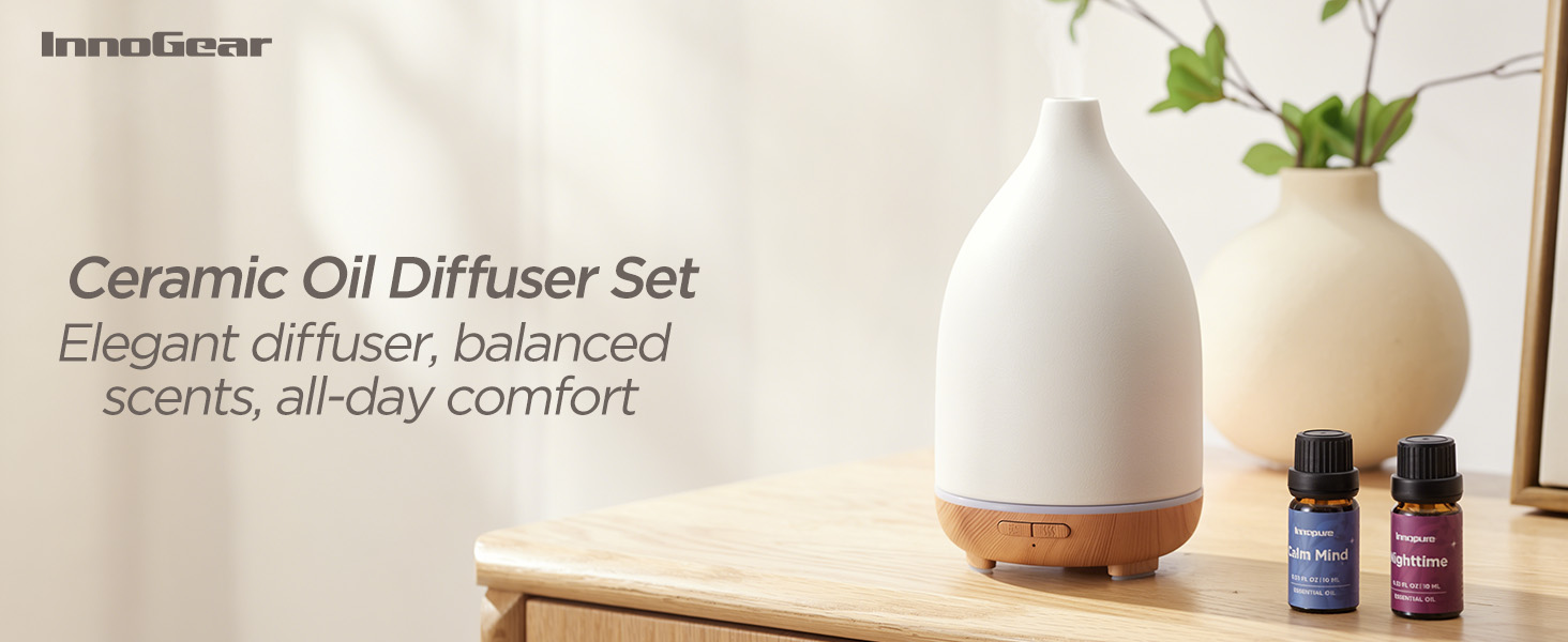 ceramic diffuser with essential oil set