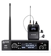 MELONARE Wireless in-Ear Monitor System, Auto Scan IEM System Stereo w/Bodypack Receiver & Earpho...