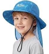 IVYWNT Kids Sun Hat with Removable Neck Flap, Summer UV Protection Beach Fishing Bucket Hat for B...