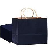 qiqee 13"x4.5"x10" Large Gift Bag with Handles Bulk 32PCS Gift Paper Bags Navy Blue Bags Multiple...