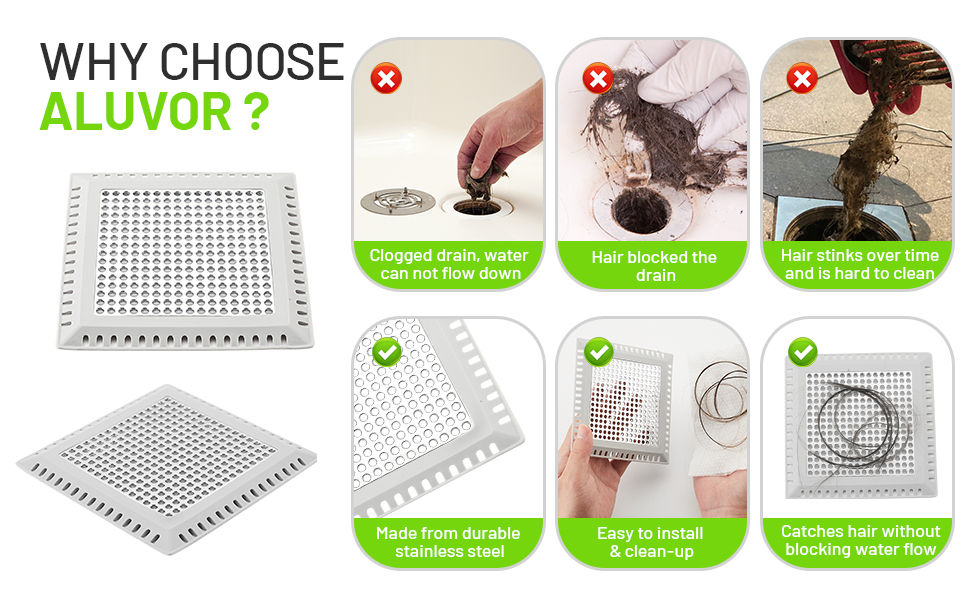 Square Shower Drain Hair Catcher