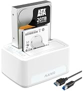 MAIWO Dual Bay SATA Hard Drive Docking Station – Seamless Offline Clone, 2.5''/3.5'' SATA Dock Du...