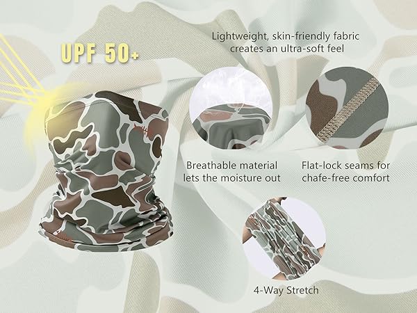 Fishing neck gaiters for men camo