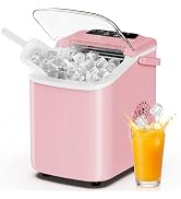 DUMOS Ice Maker Countertop, Ice Machine with Portable Handle, Basket and Scoop, 26lbs Daily, 9 Bu...
