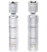 Ruibapa 14mm&16mm Magnetic Spark Plug Socket 360 Degree Swivel Spark Plug Socket Thin Wall Socket...