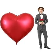 BEISHIDA 60 inch Large Heart Balloons Red Heart Shape Balloons Huge Heart Shaped Balloon Neutral ...