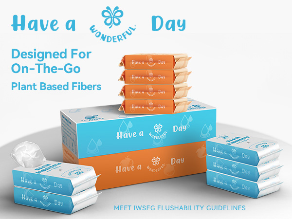 Wonderful Flushable Wipes, Mini Travel Pack, Fragrance Free