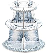 Blue Jean Baby Shower Cupcake Stand with 24Pcs Cupcake Toppers A Little Denim Baby Is On The Way ...