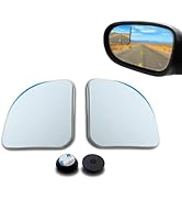 Hugwits 2 PCS Car Blind Spot Mirrors, HD Fan Shaped Glass Frameless Convex Rear View Mirrors, Sti...