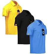 ZITY 3 Pack Mens Polo Shirt Short Sleeve Sports Performance Business Casual Golf Shirts for Men C...